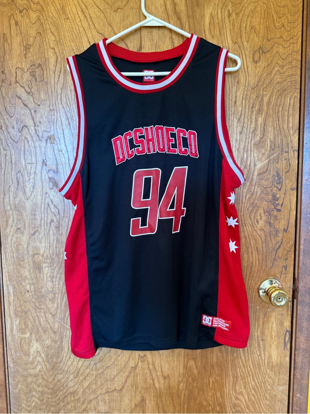 DC Black and Red Basketball Jersey with 94 Graphic